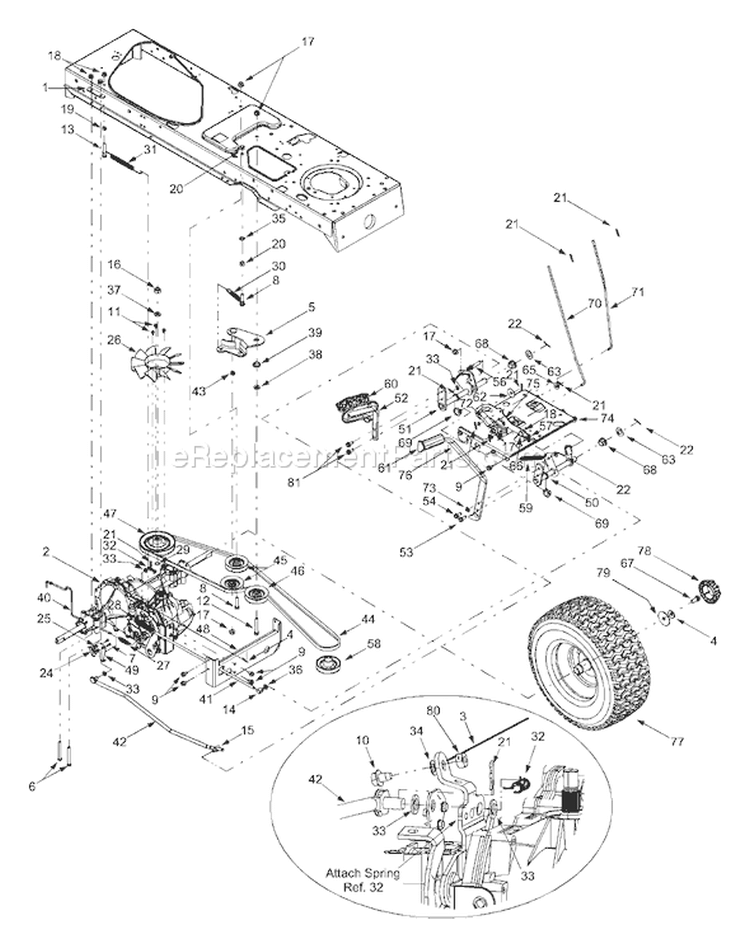 Page C Diagram and Parts List for 13AT614H701 2004 Yard Man Lawn Tractor